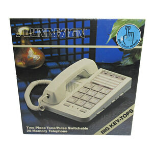 Soundesign 20 Memory Large Keypad Push Button Ivory Telephone Model 7354